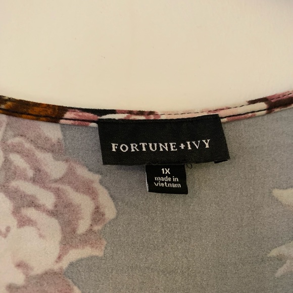 Fortune + Ivy Irene Faux Wrap Midi Dress Size 1X EUC - Picture 10 of 16